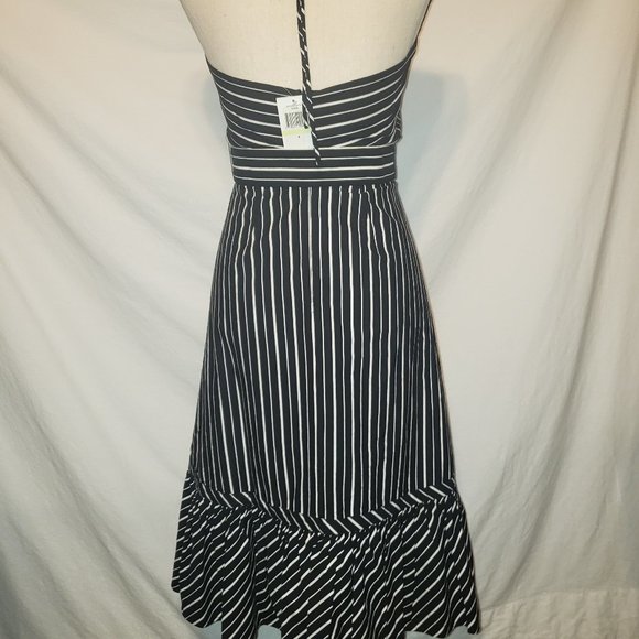 NWT Max & Cleo Sleeveless Dress Black White Stripe 4 - Picture 5 of 8